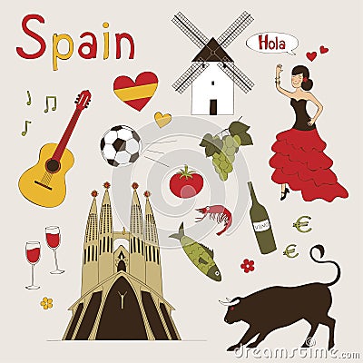 Spain set Vector Illustration