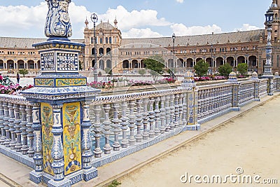 Spain Square, Seville, Spain (Plaza de Espana, Sevilla) Editorial Stock Photo