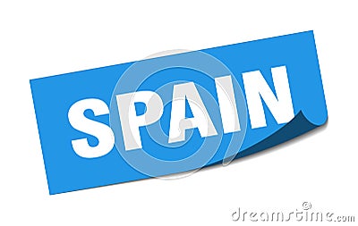 Spain sticker. Spain square peeler sign. Vector Illustration