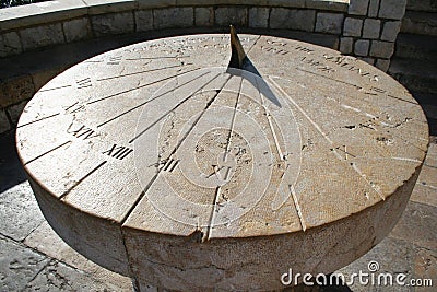 Spain. Tarragona. Ancient sundial Stock Photo