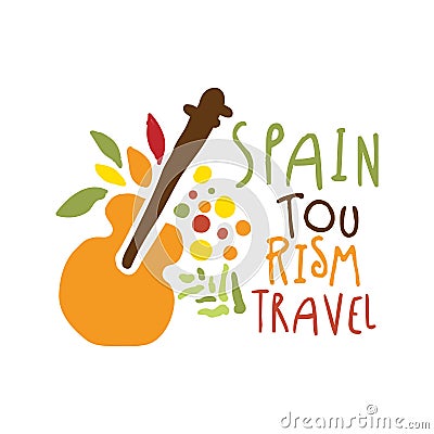 Spain tourism logo template hand drawn vector Illustration Vector Illustration