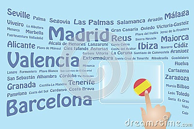 Spain Travel Touch Screen Vector Illustration