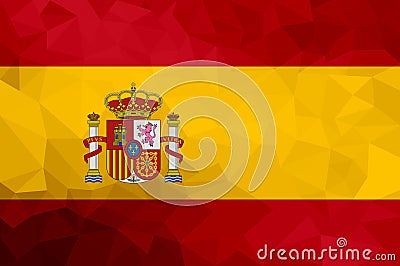 Spain polygonal flag. Mosaic modern background. Geometric design Stock Photo