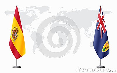 Spain and Turks and Caicos flags for official meeting Vector Illustration