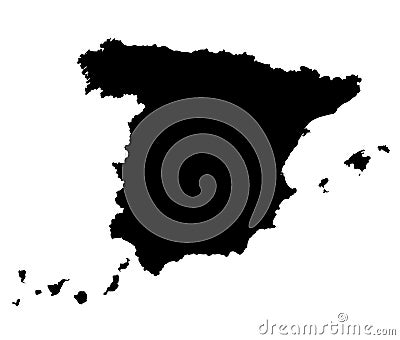 Spain vector map outline Vector Illustration