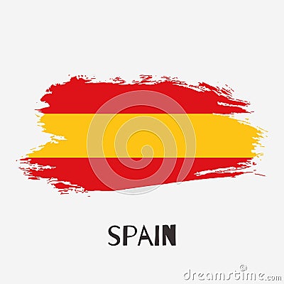 Spain vector watercolor national country flag icon Vector Illustration
