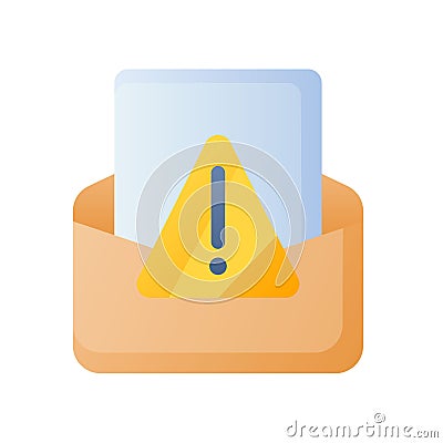 Spam alert email warning single isolated icon with smooth style Cartoon Illustration