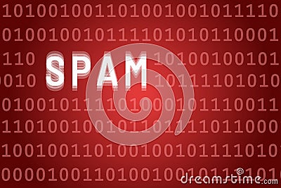Spam Binary Code Abstract Red Background Banner in Web Security Series Set Stock Photo