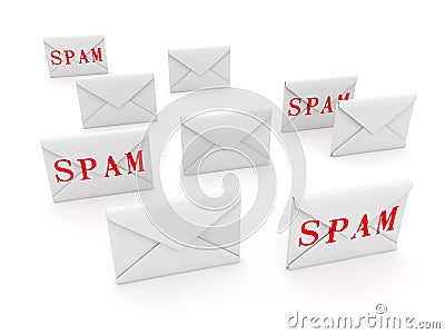 Spam Concept with Envelope Stock Photo