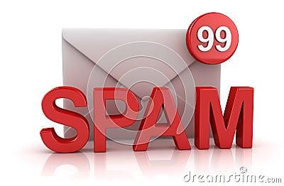 Spam Concept with Envelope Stock Photo