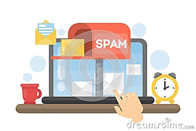 Spam concept illustration. Vector Illustration