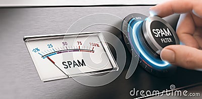 Spam Email Filter, Filtering Mail Concept Stock Photo