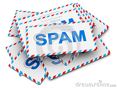 Spam and junk mail concept Cartoon Illustration