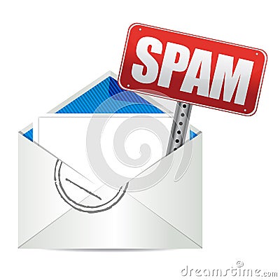 Spam mail or e-mail concept sign Cartoon Illustration