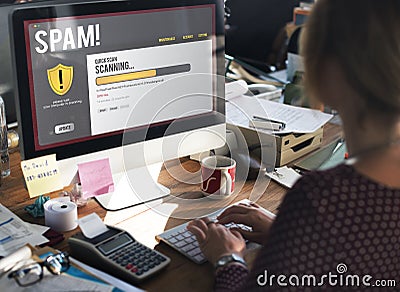 Spam Virus Computer Protection Concept Stock Photo