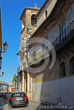 Penaflor palace balcony, Ecija, Spain. Editorial Stock Photo