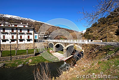 Bridge across river, Trevelez, Spain. Editorial Stock Photo