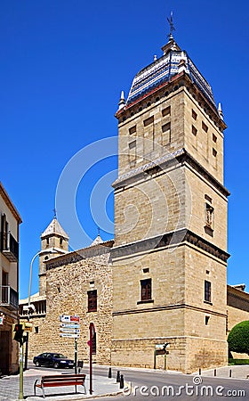 Santiago Hospital tower, Ubeda, Spain. Editorial Stock Photo