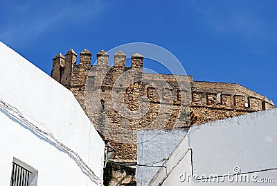 Castle battlements, Arcos de la Frontera, Spain. Stock Photo
