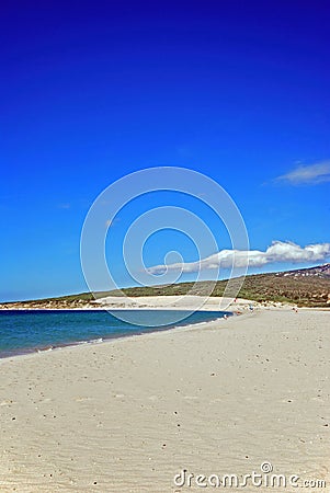 View along Valdevaqueros beach, Tarifa, Spain. Stock Photo