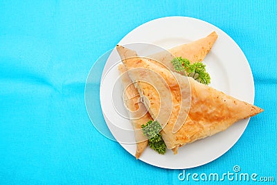 Spanakopita triangles Stock Photo