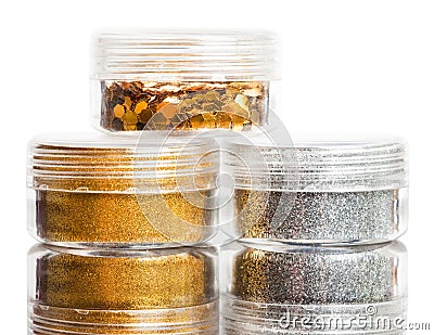 Spangles are in a jar Stock Photo