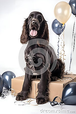 Spaniel Birthday Boy Stock Photo