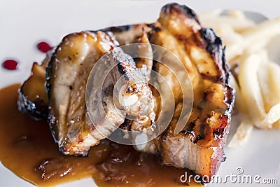 Spanisch spare ribs honey sauce Stock Photo