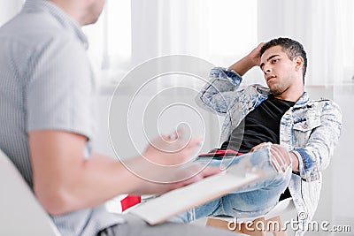 Spanish adolescent man Stock Photo