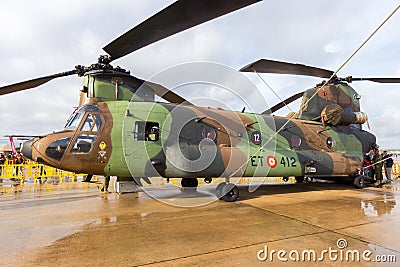 Spanish Army Boeing CH-47 Chinook transport helicopter Editorial Stock Photo