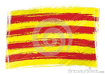 Grunge community Catalonia flag Vector Illustration