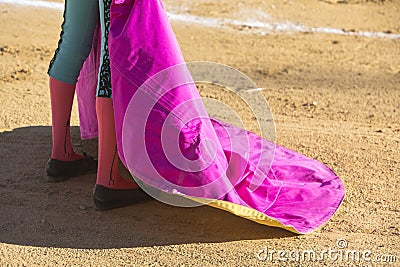 Spanish Bullfighter with the Cape Stock Photo