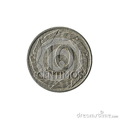 10 spanish centimos coin 1959 obverse Stock Photo