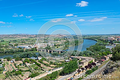 Spanish city Tudela view from above Stock Photo