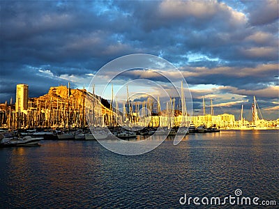 Spanish Coastal City Of Alicante - Sunset Views IX Stock Photo