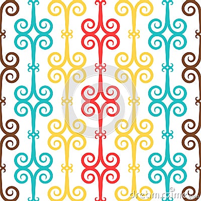 Spanish curl ornamental ceramic tile Vector Illustration