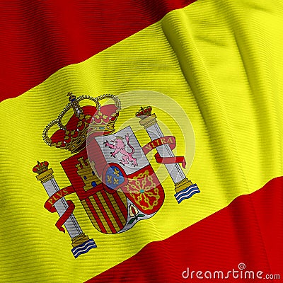 Spanish Flag Closeup Stock Photo