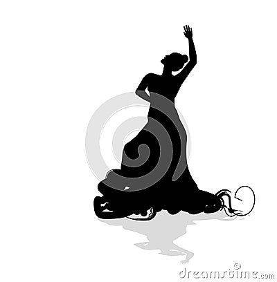 Spanish Flamenco dancer Vector Illustration