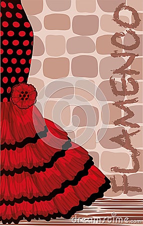 Spanish flamenco holiday card Vector Illustration