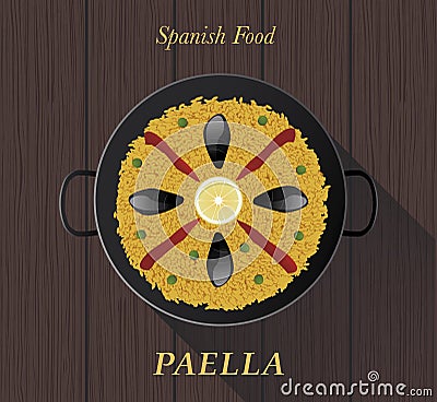 Spanish Food. `Paella` Stock Photo