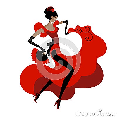 Spanish girl dances Vector Illustration