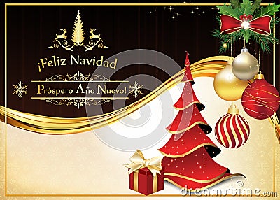 Spanish Greeting card for Christmas and New Year Stock Photo