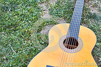 Spanish guitar in the gound Stock Photo