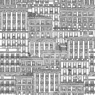 Spanish houses Vector Illustration