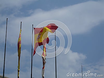 Spanish flags - Front view - Spain Stock Photo