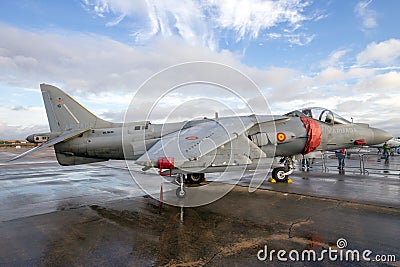 Spanish Navy Harrier jump jet Editorial Stock Photo