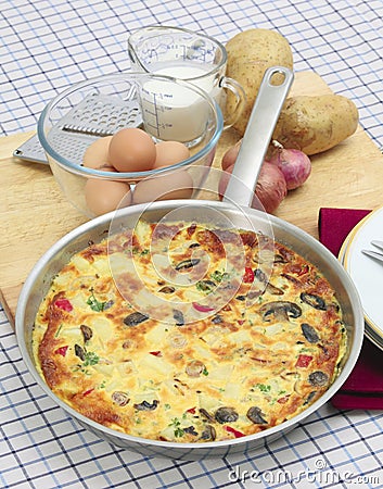 Spanish omelet tortilla vertical Stock Photo