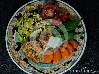 Spanish omelette plate Stock Photo