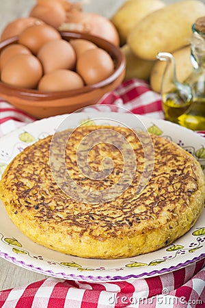 Spanish potatoes omelette Stock Photo