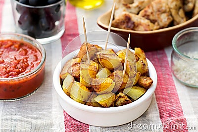 Spanish potatoes patatas bravas for tapas Stock Photo
